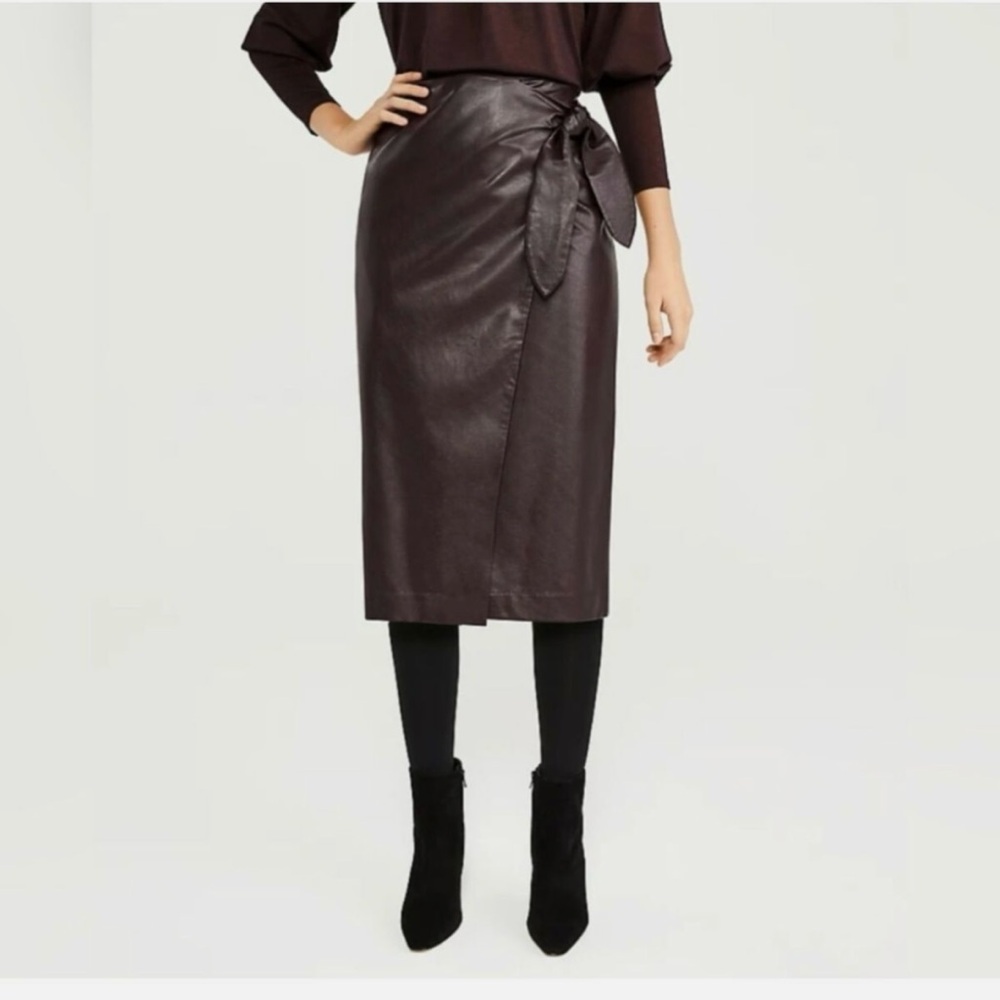Ann Taylor Dark Brown Midi Skirt